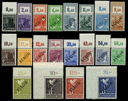 Schwarzaufdruck 1948, postfrischer Kabinettsatz vom Oberrand (OR ...